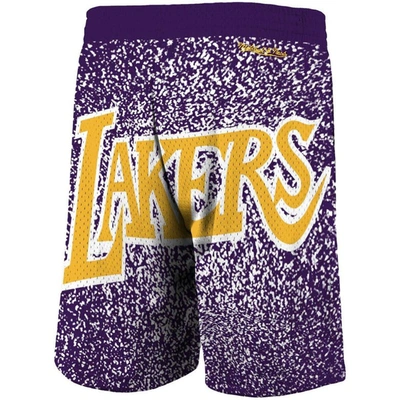 Shop Mitchell & Ness Purple Los Angeles Lakers Hardwood Classics Jumbotron Sublimated Shorts