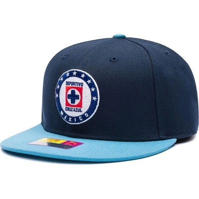 Shop Fan Ink Navy/light Blue Cruz Azul America's Game Fitted Hat