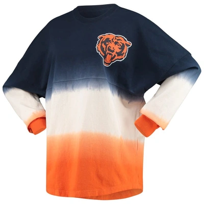 Shop Fanatics Branded Navy/white Chicago Bears Ombre Long Sleeve T-shirt