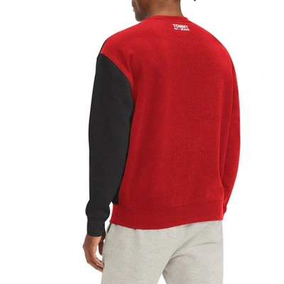 Shop Tommy Jeans Red/black Atlanta Hawks Keith Split Pullover Sweatshirt