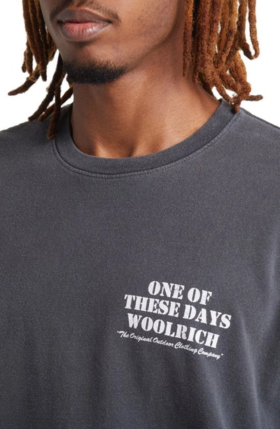Shop One Of These Days X Woolrich Original Outdoor Graphic T-shirt In Black