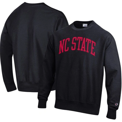 Shop Champion Black Nc State Wolfpack Arch Reverse Weave Pullover Sweatshirt