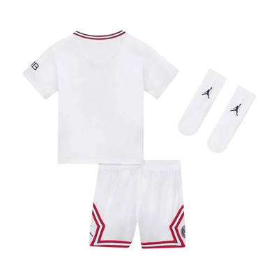 Shop Nike Infant Jordan Brand White Paris Saint-germain 2022/23 Fourth Stadium Kit Set