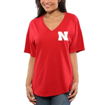 Shop Spirit Jersey Scarlet Nebraska Huskers  Oversized T-shirt In Red
