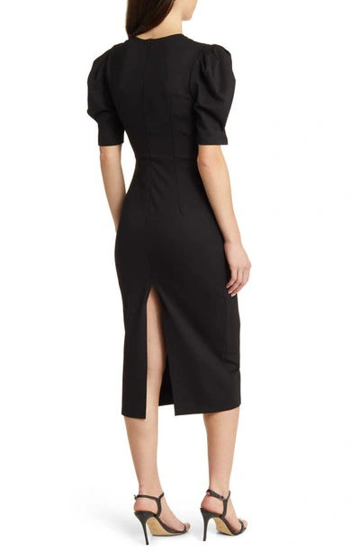 Shop Nikki Lund Gina Short Sleeve Sheath Dress In Black