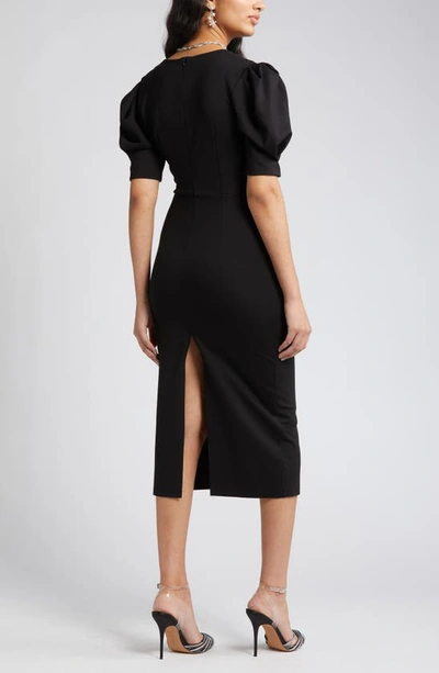 Shop Nikki Lund Gina Short Sleeve Sheath Dress In Black