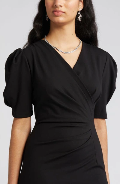 Shop Nikki Lund Gina Short Sleeve Sheath Dress In Black