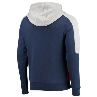 Shop Starter Navy/red New England Patriots Playoffs Color Block Full-zip Hoodie