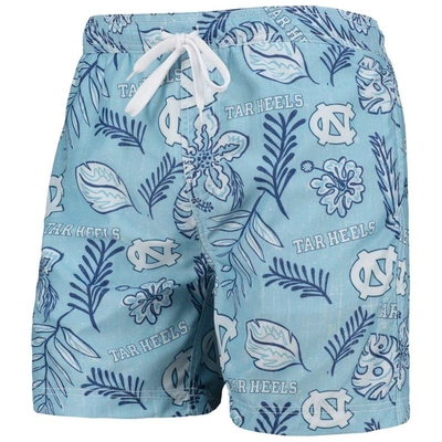Shop Wes & Willy Carolina Blue North Carolina Tar Heels Vintage Floral Swim Trunks In Light Blue