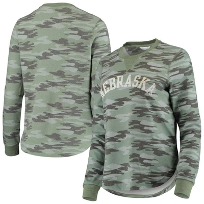 Shop Camp David Camo Nebraska Huskers Comfy Pullover Sweatshirt