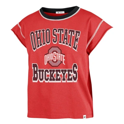 Shop 47 ' Scarlet Ohio State Buckeyes Sound Up Maya Cutoff T-shirt