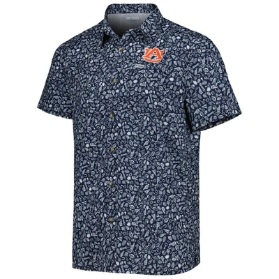 Shop Columbia Navy Auburn Tigers Super Slack Tide Omni-shade Team Button-up Shirt
