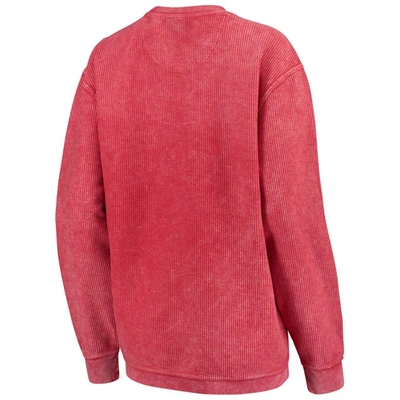 Shop Pressbox Scarlet Nebraska Huskers Comfy Cord Vintage Wash Basic Arch Pullover Sweatshirt