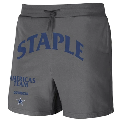 Shop Staple Nfl X  Gray Dallas Cowboys Throwback Vintage Wash Fleece Shorts