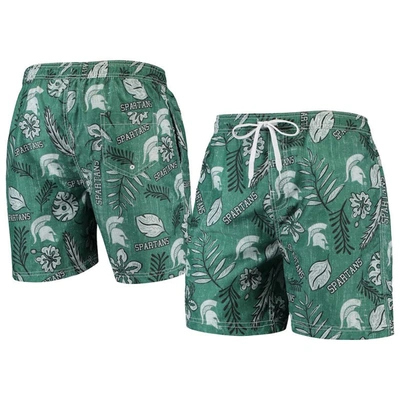 Shop Wes & Willy Green Michigan State Spartans Vintage Floral Swim Trunks