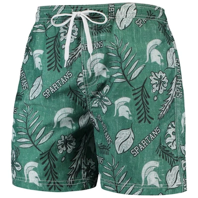 Shop Wes & Willy Green Michigan State Spartans Vintage Floral Swim Trunks