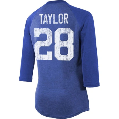 Shop Majestic Threads Jonathan Taylor Royal Indianapolis Colts Player Name & Number Raglan Tri-blend 3/4-