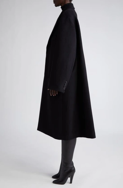 Shop Saint Laurent Oversize Wool Coat In Noir