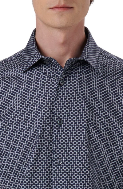 Shop Bugatchi James Ooohcotton® Dot Print Button-up Shirt In Navy