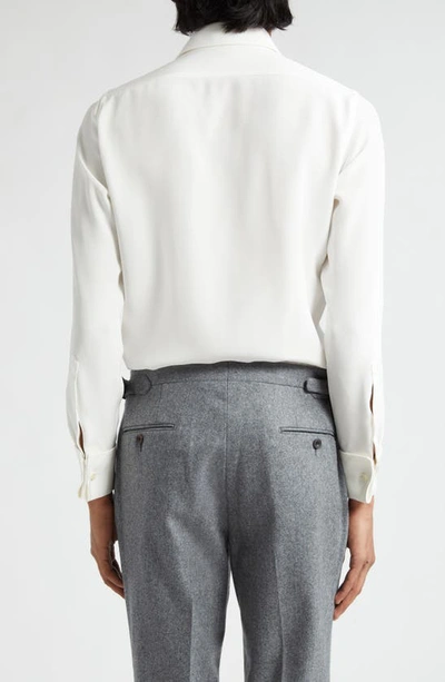 Thom Sweeney Lecce Silk Dress Shirt In White