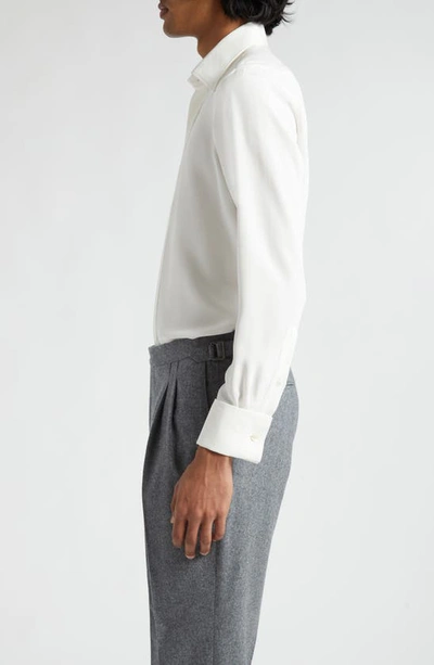Thom Sweeney Lecce Silk Dress Shirt In White