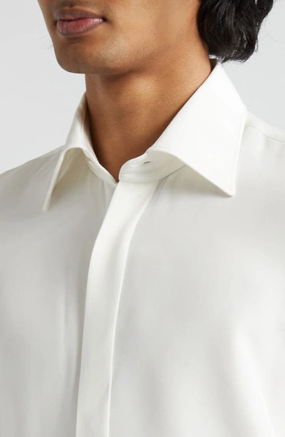 Shop Thom Sweeney Lecce Silk Dress Shirt In White