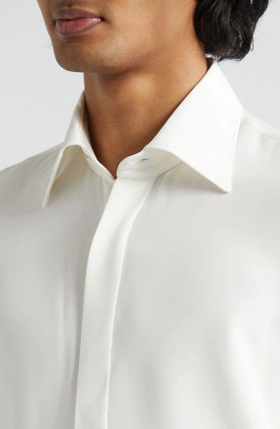 Thom Sweeney Lecce Silk Dress Shirt In White