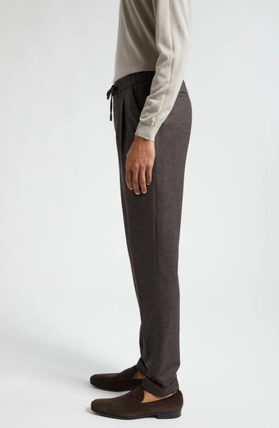 Shop Thom Sweeney Casual Wool & Cashmere Twill Pants In Charcoal Brown