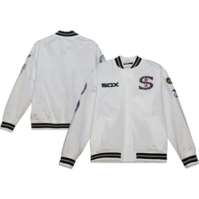 Shop Mitchell & Ness White Chicago White Sox City Collection Satin Full-snap Varsity Jacket