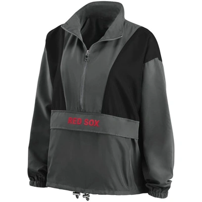 Shop Wear By Erin Andrews Charcoal Boston Red Sox Packable Half-zip Jacket