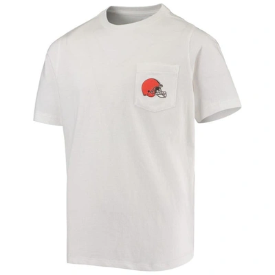 Shop Vineyard Vines Youth  White Cleveland Browns Whale Helmet Pocket T-shirt