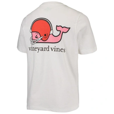 Shop Vineyard Vines Youth  White Cleveland Browns Whale Helmet Pocket T-shirt