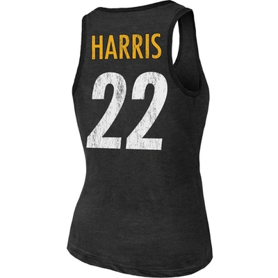 Shop Majestic Threads Najee Harris Black Pittsburgh Steelers Player Name & Number Tri-blend Tank Top
