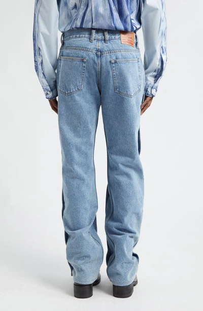 Shop Y/project Button Panel Jeans In Heavy Sw Blue
