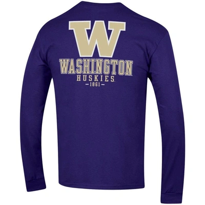 Shop Champion Purple Washington Huskies Team Stack Long Sleeve T-shirt
