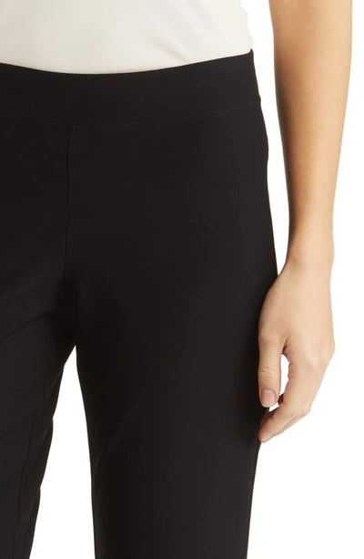 Shop Eileen Fisher Stretch Crepe Slim Ankle Pants In Black