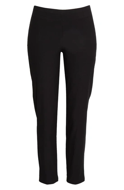 Shop Eileen Fisher Stretch Crepe Slim Ankle Pants In Black