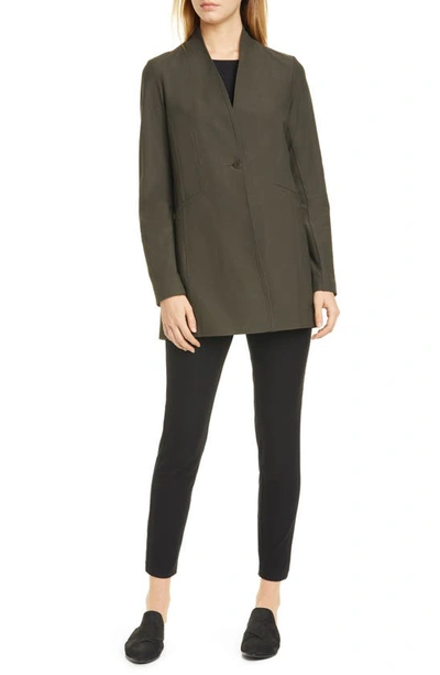 Eileen Fisher Petite Washable Stretch Crepe Slim Ankle Pants In Black