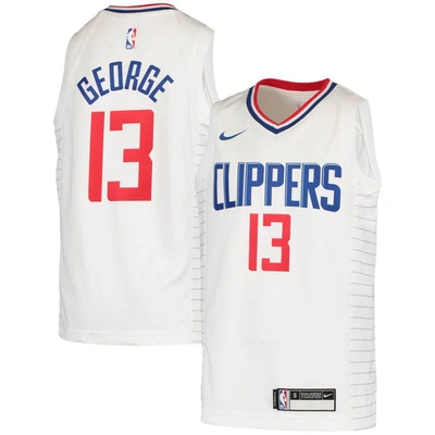 Shop Nike Youth  Paul George White La Clippers 2020/21 Swingman Jersey