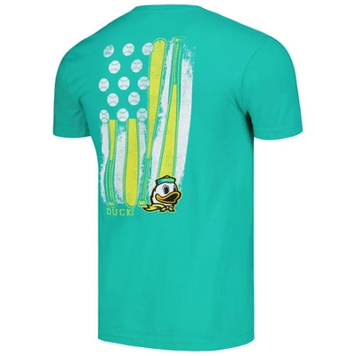 Shop Image One Green Oregon Ducks Baseball Flag Comfort Colors T-shirt