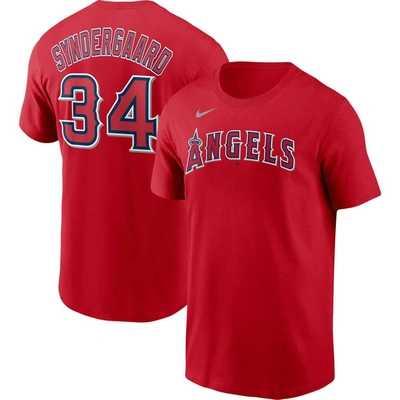Shop Nike Noah Syndergaard Red Los Angeles Angels Name & Number T-shirt