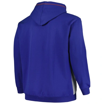 Shop Fanatics Branded Blue/heather Gray New York Knicks Big & Tall Contrast Pieced Stitched Full-zip Hood