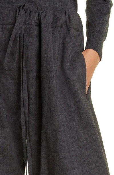 Shop The Row Argent Silk & Cotton Drawstring Pants In Dark Grey