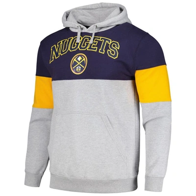 Shop Fanatics Branded Navy Denver Nuggets Contrast Pieced Pullover Hoodie