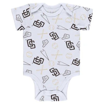 Shop Wear By Erin Andrews Newborn & Infant  Gray/white/brown San Diego Padres Three-piece Turn Me Around B