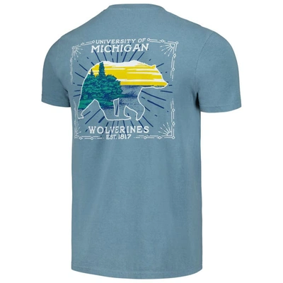 Shop Image One Light Blue Michigan Wolverines State Scenery Comfort Colors T-shirt