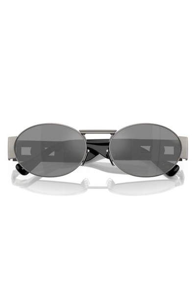 Shop Versace 56mm Oval Sunglasses In Matte Grey