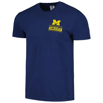 Shop Image One Navy Michigan Wolverines Campus Badge Comfort Colors T-shirt
