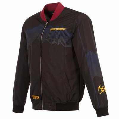 Shop Jh Design Black Denver Nuggets 2023/24 City Edition Nylon Full-zip Bomber Jacket