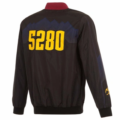 Shop Jh Design Black Denver Nuggets 2023/24 City Edition Nylon Full-zip Bomber Jacket